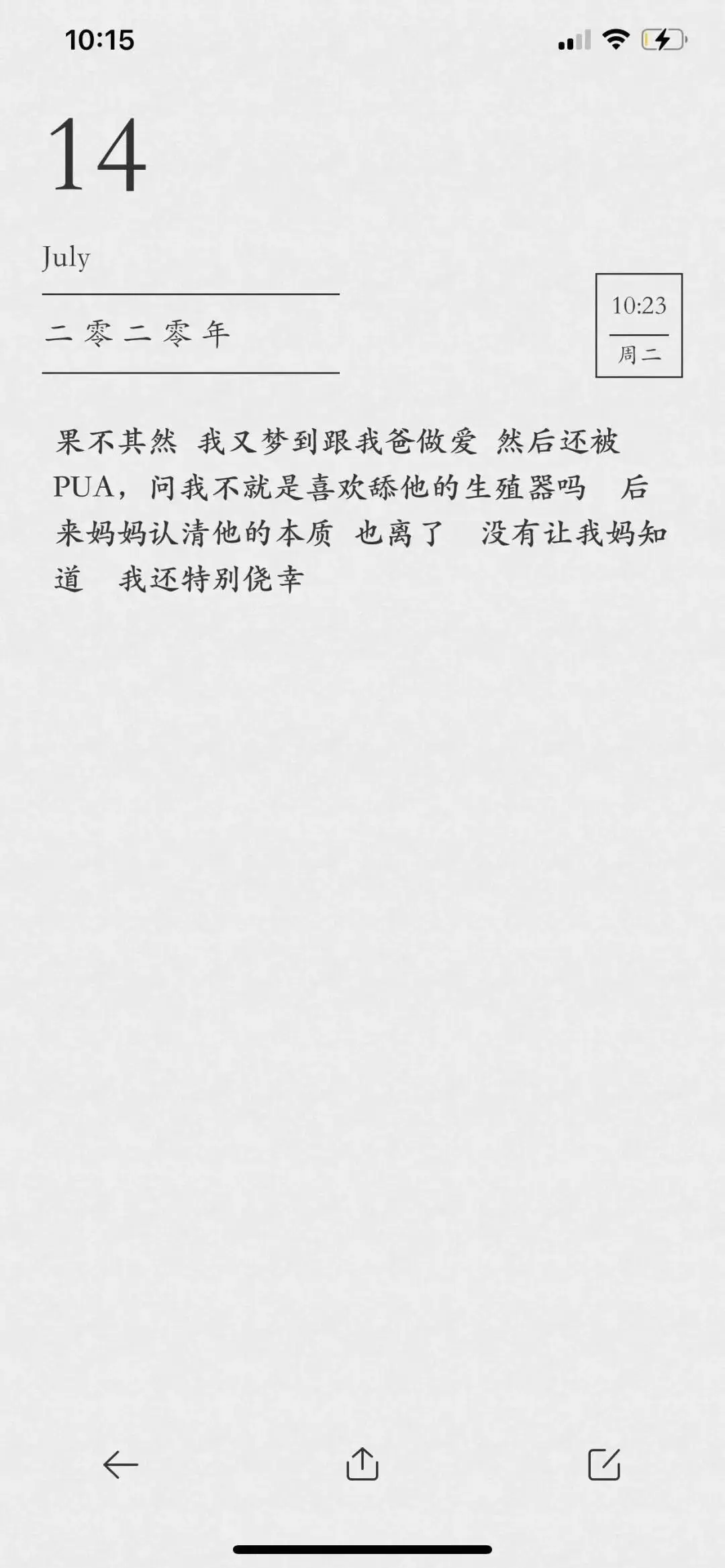 自我素材计划 | 怎么也阉割不了的梦 原文图像 2